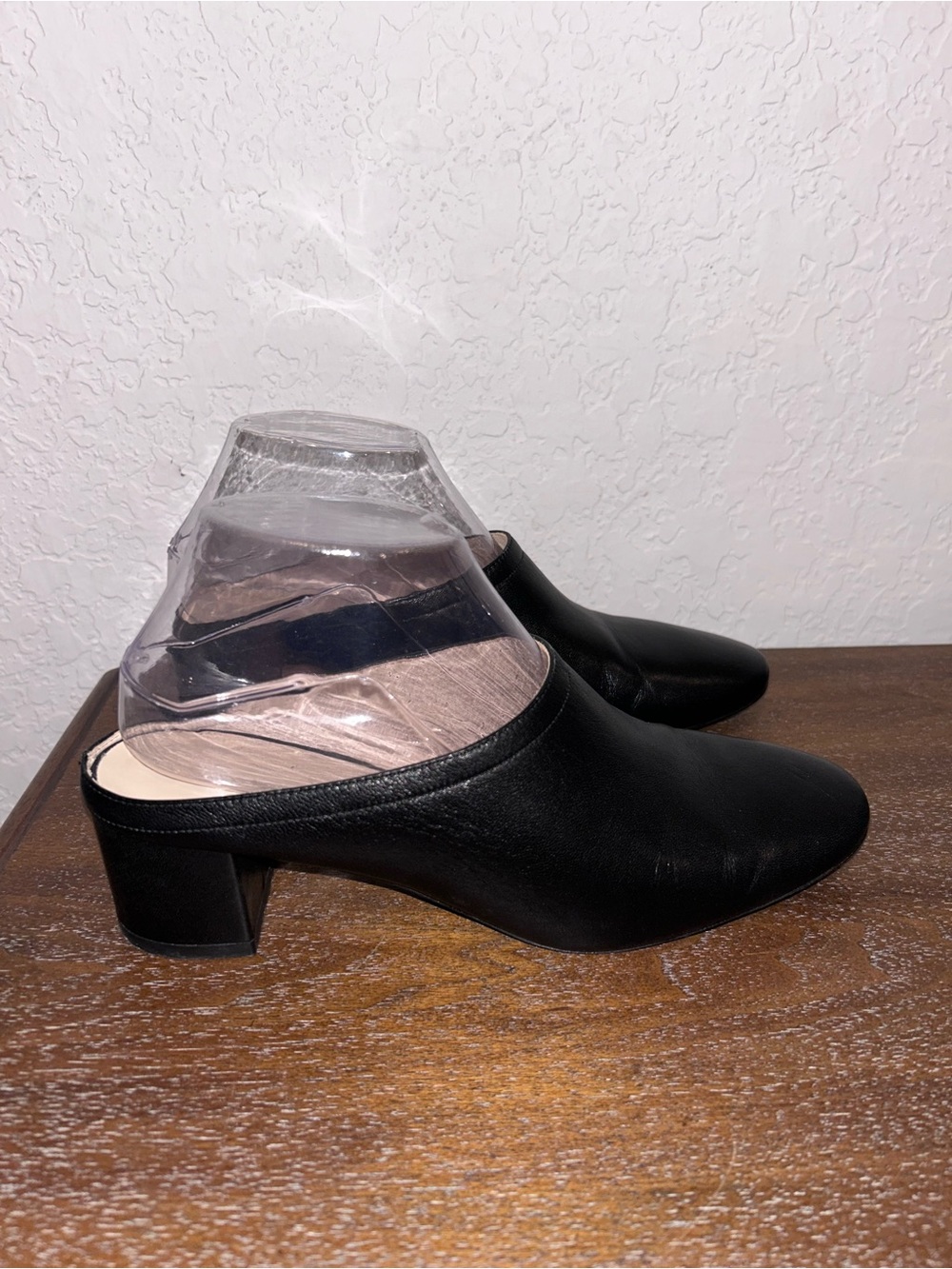EVERLANE Leather Slip On Open Back Mule Block Heel Shoes - Picture 3 of 9